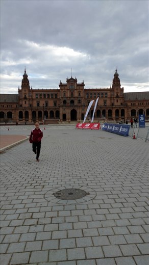 The Marathon went right on our regular running route...Maya appears to be in the lead