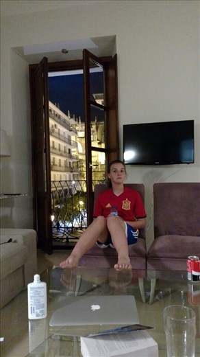 Maya in our apartment after our evening run in the park