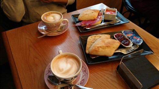 Our mid-morning toast and cafe