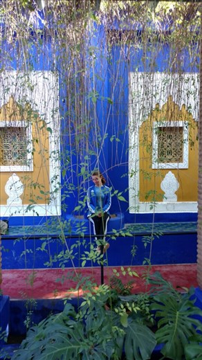 Maya at the Majorelle Gardens - the favorite spot of Yves Saint Laurent