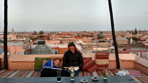 Our breakfast and cocktail view from the rooftop terrace 