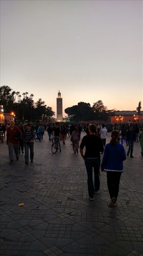A photo that fails to capture the chaos in Jemaa el-Fnaa at night