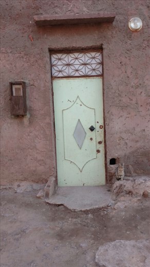 Cat door - Berber style...yes, it is built into the house in clay/mud