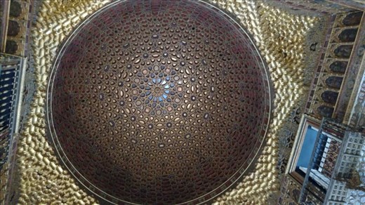 The orange dome in the Hall of the Ambassadors...my photo does not do it justice. It is striking.