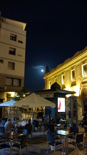 Moonlight and nightlife on our street corner