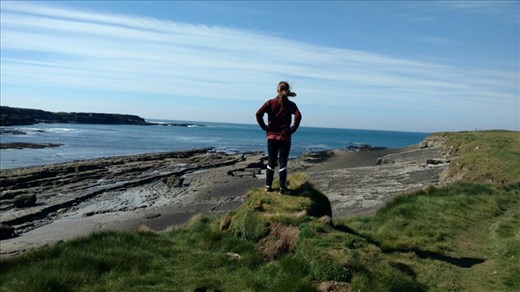 Maya looking out at Spanish Point...the seas must have been rougher in 1588
