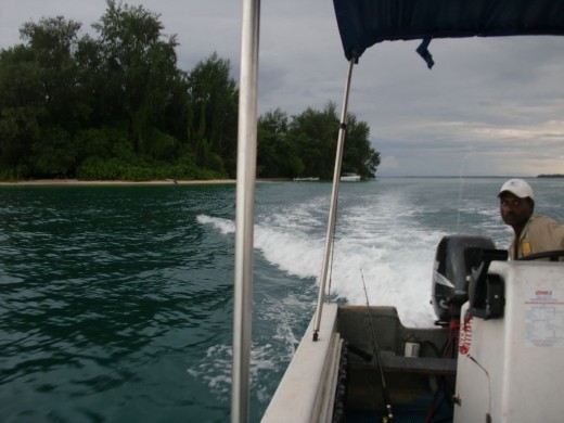 Fishing Trip, not successful but great scenery,  Lissenung Island Resort, New Britain, PNG
