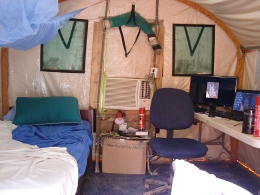 The bedroom as we where demobilising, upgraded to personal accommodation