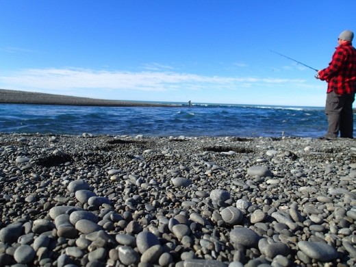 Rakaia River Mouth, Canterbury, NZ. Kawhai was the order of the day.