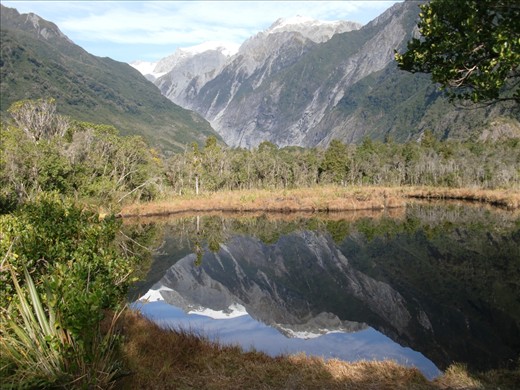 Fox Glacier, South Island, it has been melting quite steadily hence can't be seen