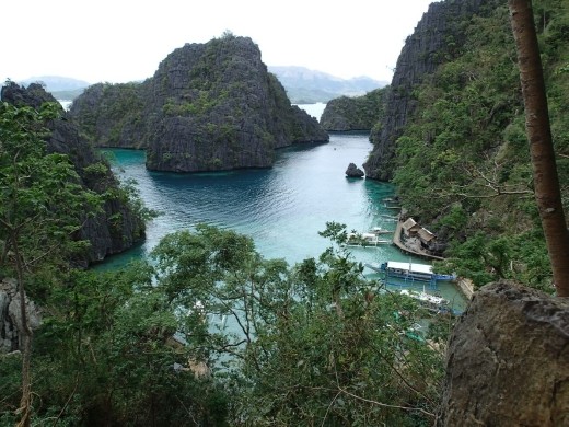 View out the entrance to Kayangan Lake, Coron, Palawan