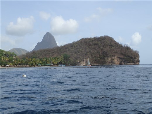 Piton's at my favourite snorkeling spot, Turtle Bay, Soufrière, Saint Lucia