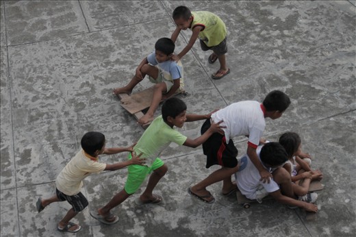Some of the happy village kids showing me it doesn't cost much to be happy