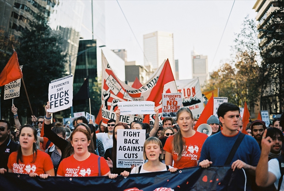 Protestors fill the streets of Melbourne's CBD