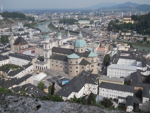 View of Salzburg and the Salzburg Cathedral from the Fortress (Hohensalzburg)