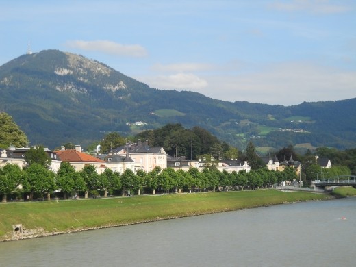 Old Town and Salzburg River view from the New Town