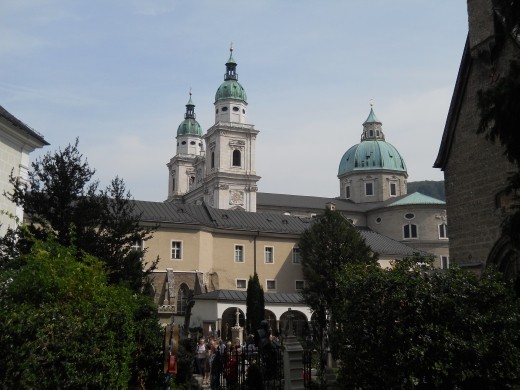Salzburg Cathedral as seen from St. Peter's Cemetery