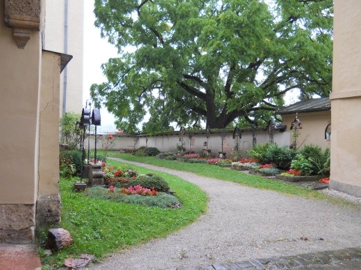 Stiftskirche Nonnberg Church and Abbey walkway and garden
