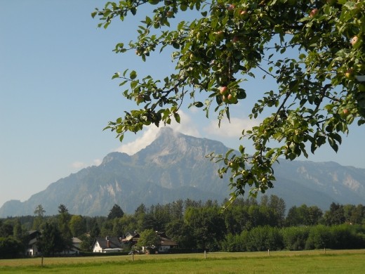 Untersberg Mountain as seen from the countryside near Salzburg