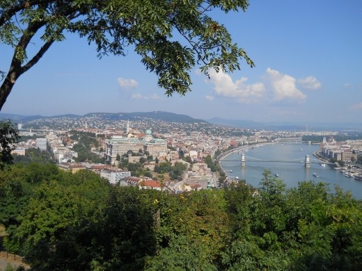 View from the Citadella toward the Chain Bridge