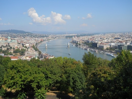 View from the Citadella toward the Chain Bridge