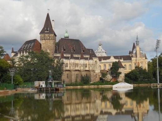 Replica of Transylvania Castle or Vajdahunyad Castle in City Park and near Heroes Square