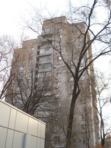 Soviet Block building on Sverdlova Street.