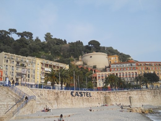 Looking toward the Castle from the Bay of Angels in Nice