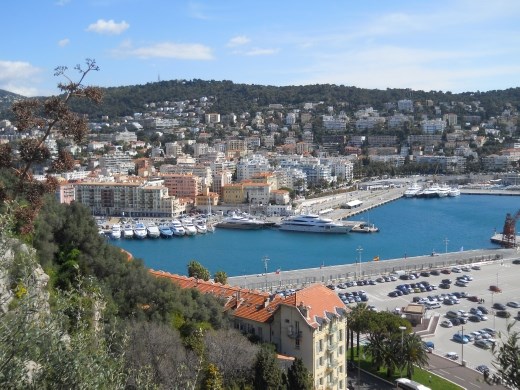 Views of the port in Nice from the Castle