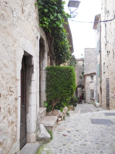 A narrow lane within the medieval hill-town of St. Paul de Vence.