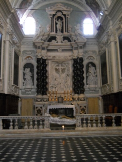 Interior of church in  Ventimiglia, Italy