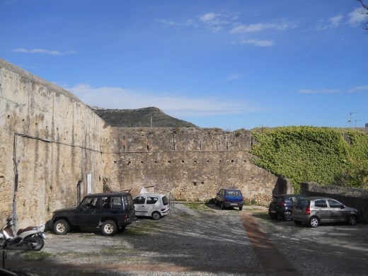 Part of the wall surrounding the Old Town in Ventimiglia, Italy.