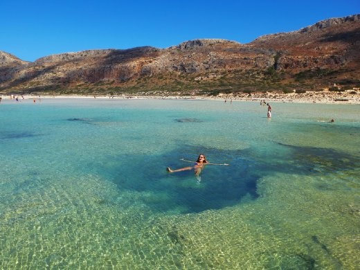 Swimming in the lagoon, Balos, Crete