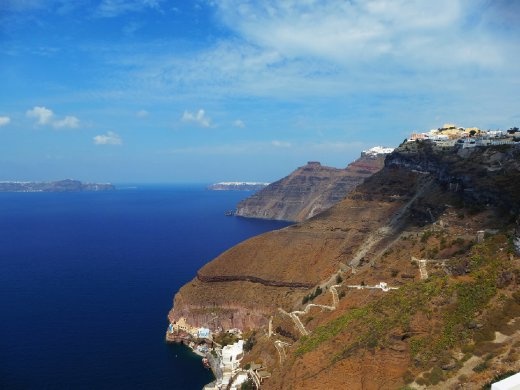 The road to the port, Santorini