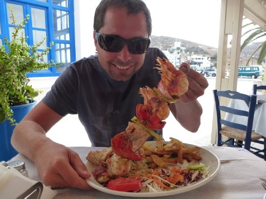 Prawns, Sword fish, mussels, squid