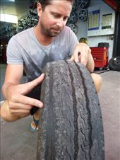 Time to change the tyres before we hit Albania: by jamesandjulie, Views[335]