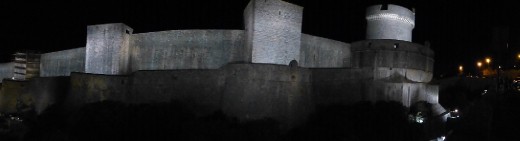 City walls at night