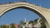 Dude doing the 20m jump from Stari Most, Mostar: by jamesandjulie, Views[552]