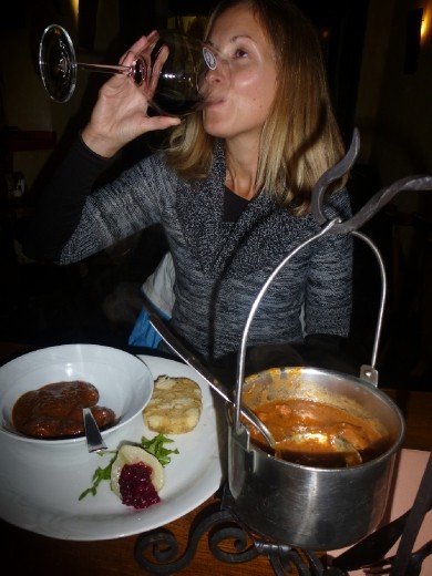Chopping my wine, Hungarian Goulash at Slovenia