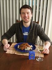 Wine, chicken and dumplings, and tin of paprika straight from Hungary. Ready to eat!: by jamesko, Views[358]