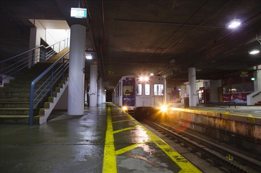 The 9pm SkiTube arrives at Front Valley of Perisher Ski Resort. Due to the cost of living 'on snow' most staff and guests live or stay in the nearby town of Jindabyne so the SkiTube has limited use after the ski slopes have closed and eveyone has returned to Jindabyne.