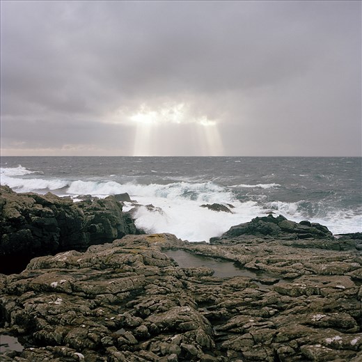 The Heavens open - the rocks of Sooth Ness.