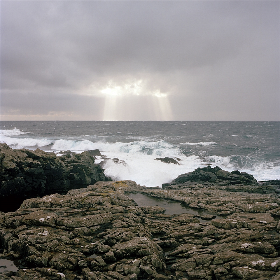 The Heavens open - the rocks of Sooth Ness.