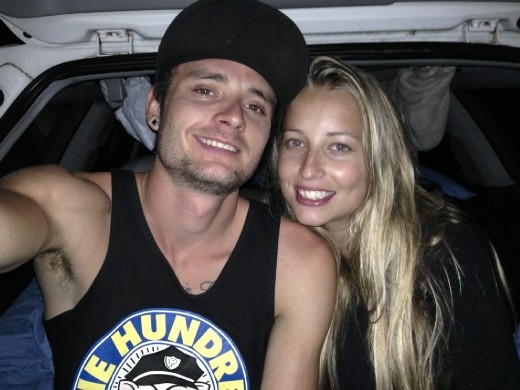 Valentine's evening drinking a cheap box of wine in the campsite