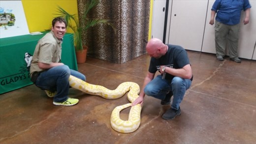 Joe getting too close to a python