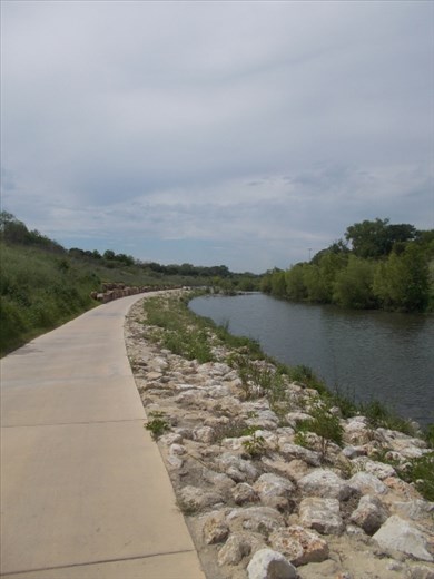 Riding along the River Walk bike trail