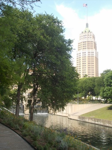 The Tower Life Bldg as seen from the River Walk