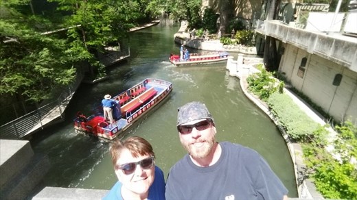 Us overlooking the River Walk in downtown San Antonio