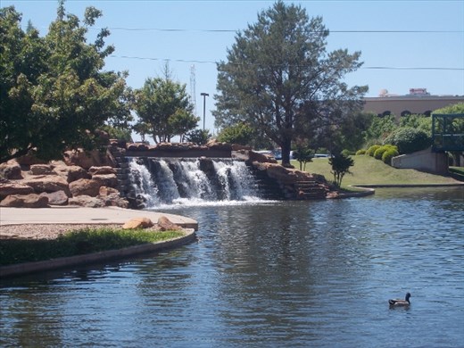 One of many man-made waterfalls along the River Walk