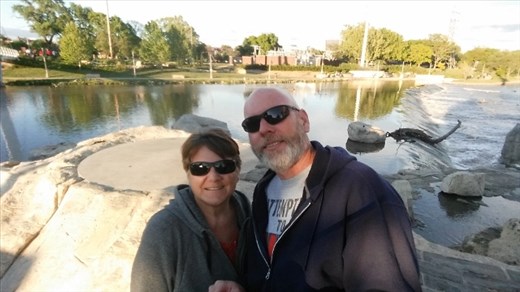 Us at the Keeper of the Plains Sculpture